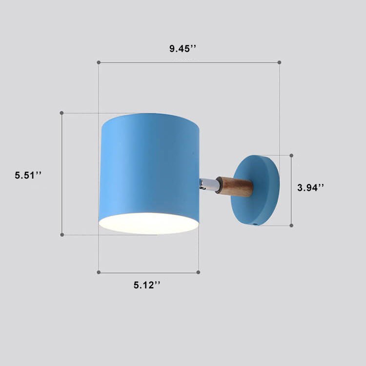 Nordic Macaron Cylinder Rotatable 1-Light Wall Sconce