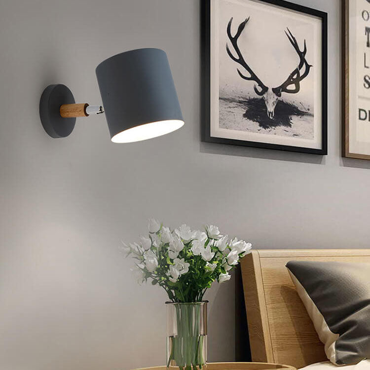 Nordic Macaron Cylinder Rotatable 1-Light Wall Sconce
