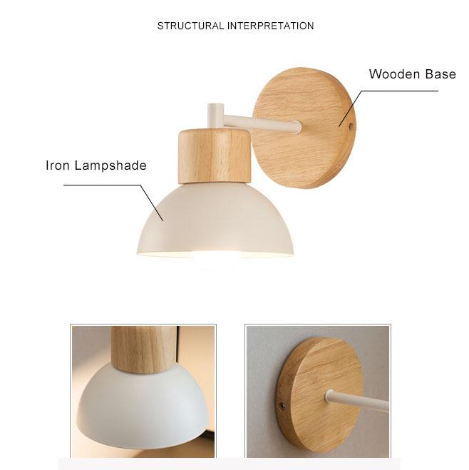 Nordic Wood Metal 1-Light Wall Sconce