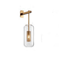 Modern Minimalist Cylinder Clear Glass 1-Light Wall Sconce