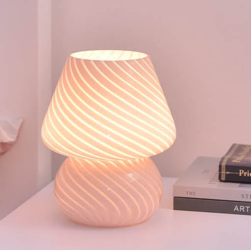 Retro Creative Glass Mushroom 1-Light LED Night Table Lamp
