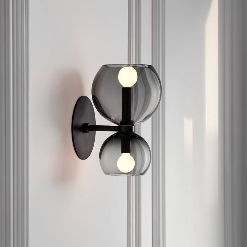 Modern 2-Light Bowl Shaped Wall Sconce