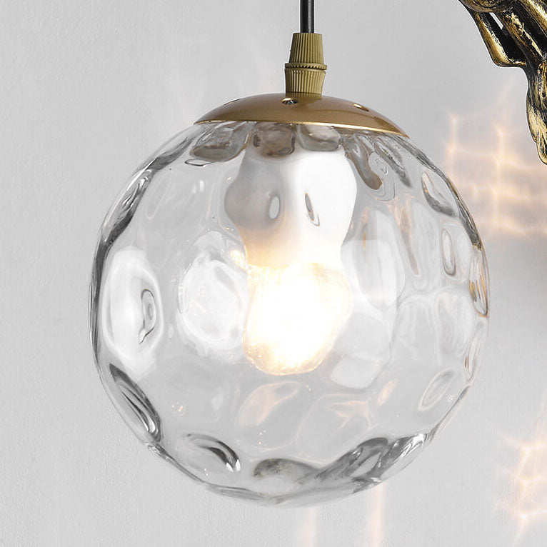 Vintage Rustic Mermaid Orb 1-Light Wall Sconce