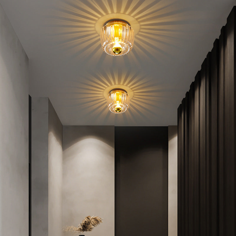 Modern Luxury Glass Sun Shape Full Copper Dual Wall Sconce