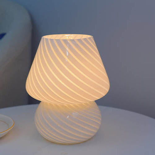 Retro Creative Glass Mushroom 1-Light LED Night Table Lamp