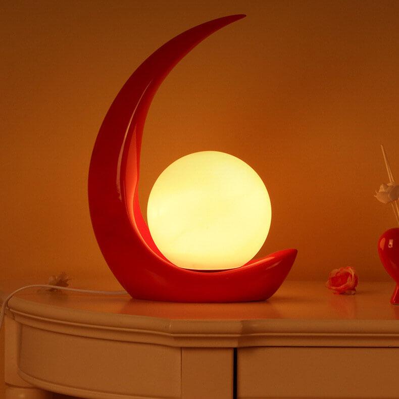 Creative Crescent Night Resin 1-Light Table Lamps Table Lamp