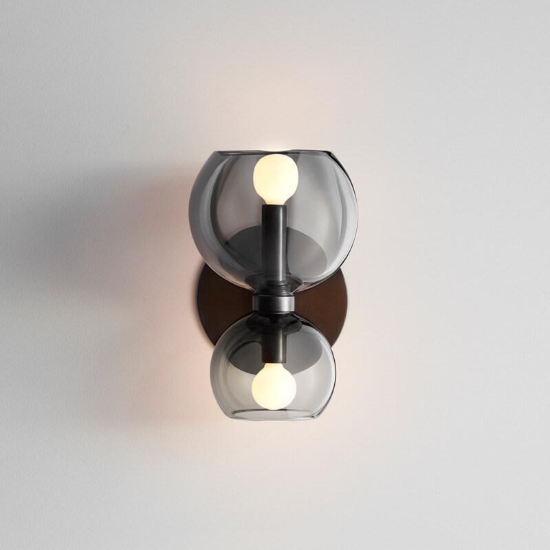 Modern 2-Light Bowl Shaped Wall Sconce
