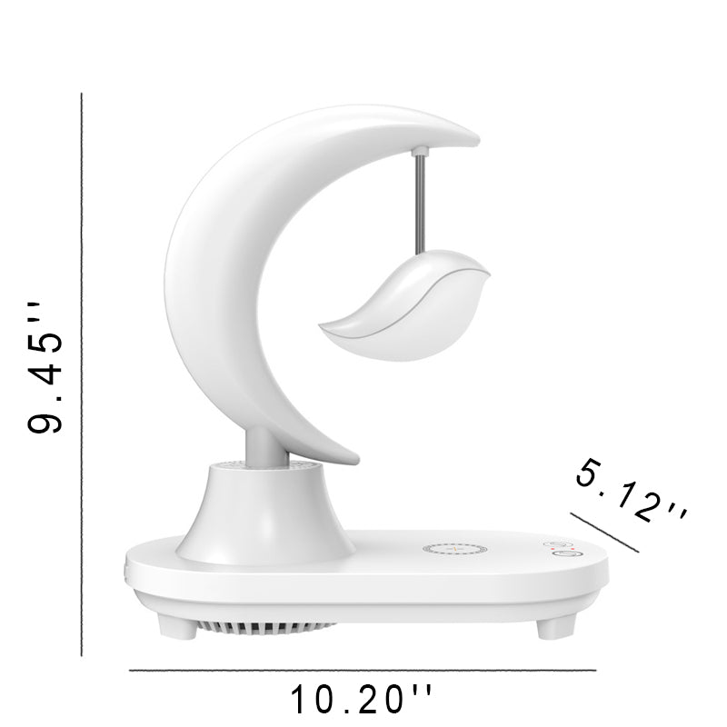 Modern Art Deco ABS Moon Shape Bluetooth Speaker Table Lamp