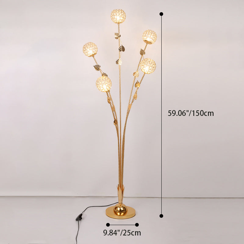 Modern Gold 5-Light Floor Lamp
