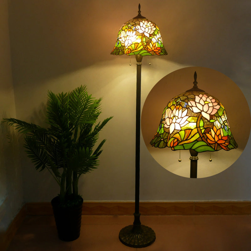 Tiffany Stained Glass 2-Light Floor Lamp