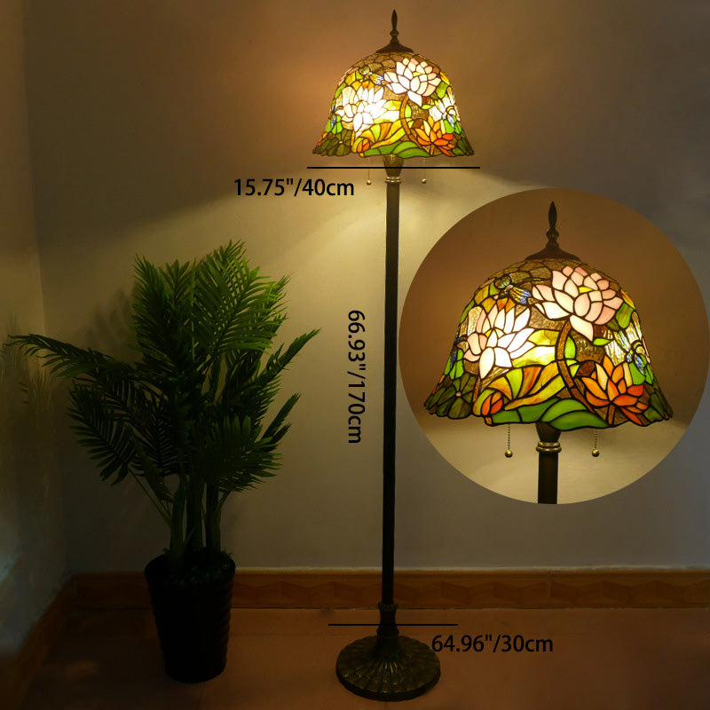 Tiffany Stained Glass 2-Light Floor Lamp