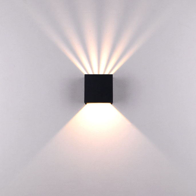 Modern Solid Color Aluminum Square LED Outdoor Wall Light