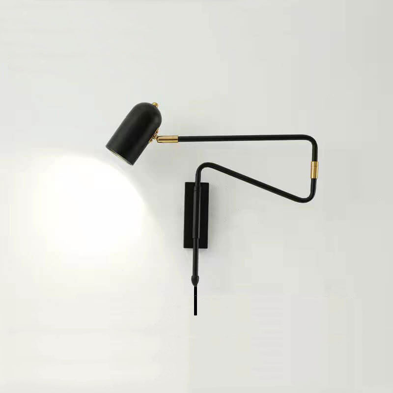Contemporary Nordic Iron Cylinder Swing Arm Wall Sconce