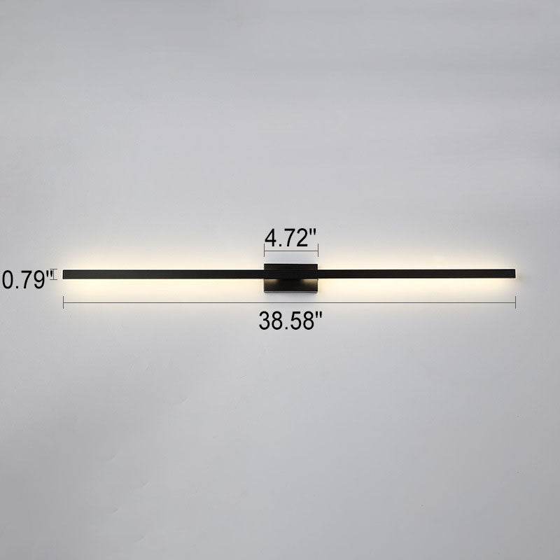 Nordic Minimalist Black Linear LED Vanity Wall Light Sconce
