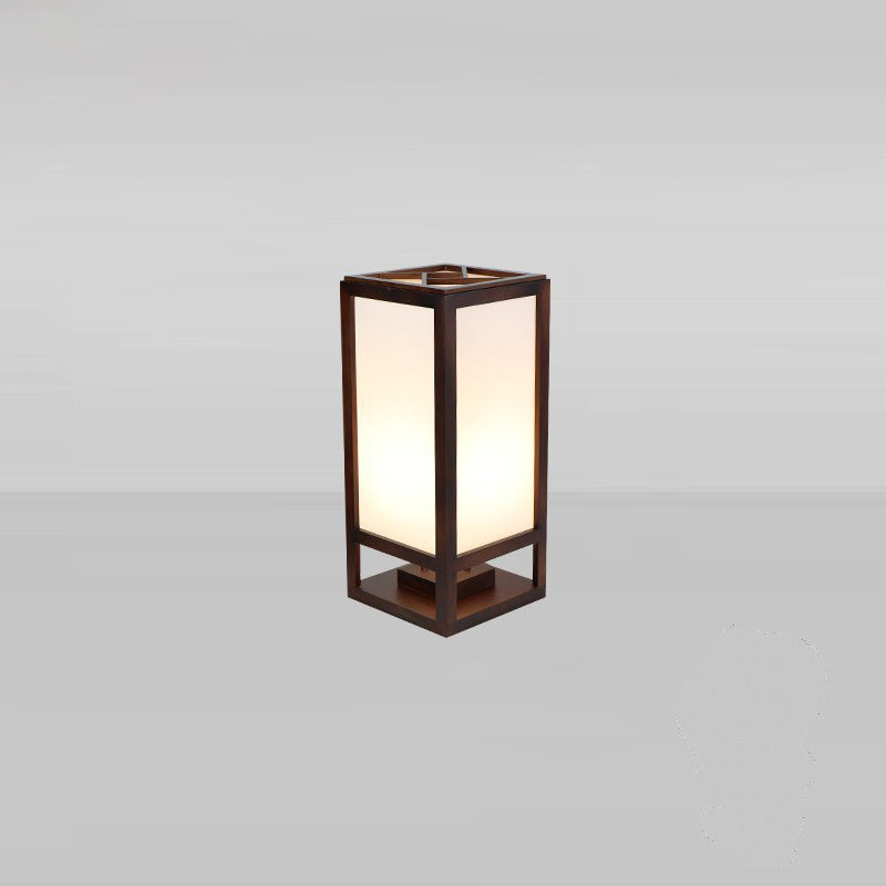 Traditional Chinese Walnut Arc Floor Lamp