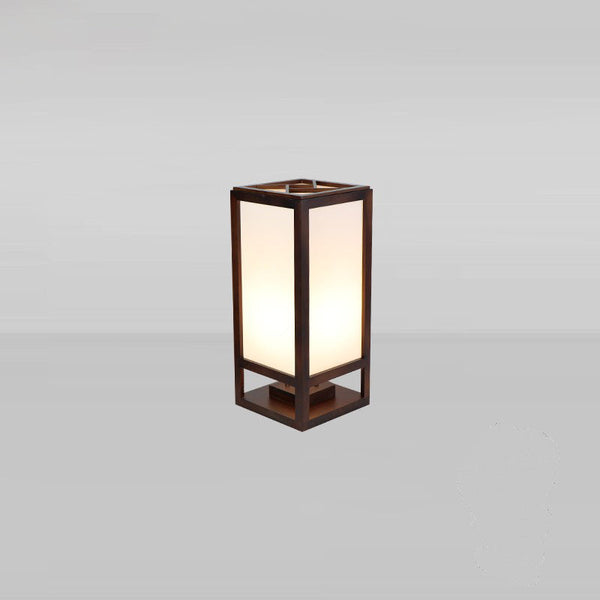 Traditional Chinese Walnut Arc Floor Lamp