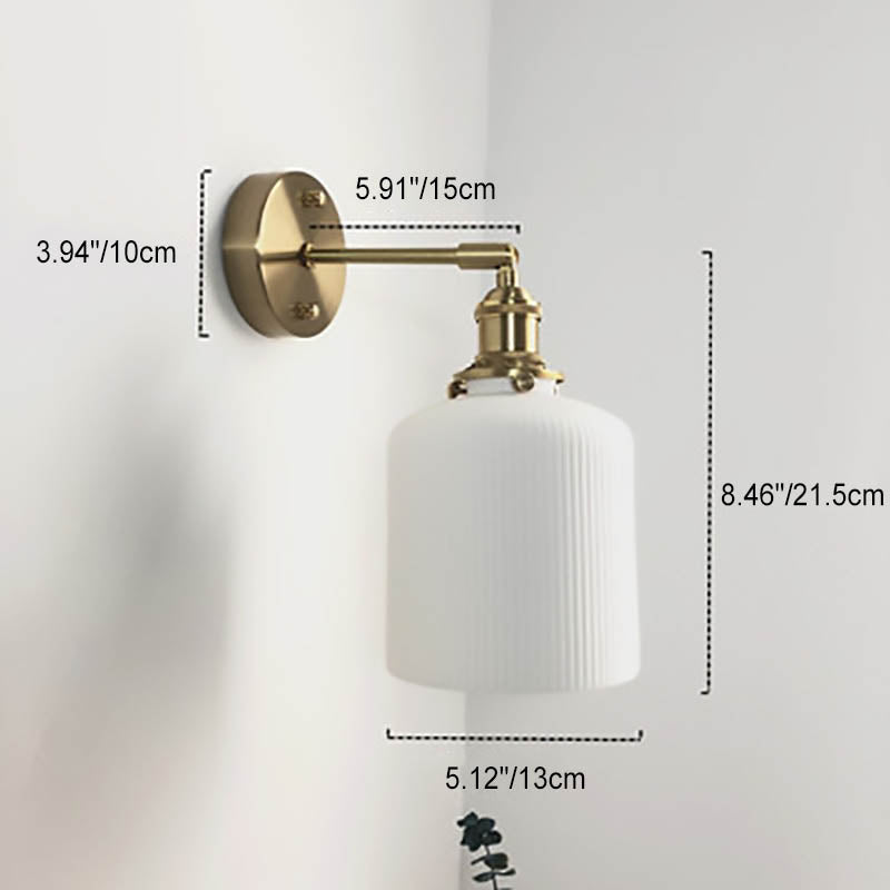 Japanese Retro Minimalist Cylinder Oval Brass Wall Sconce