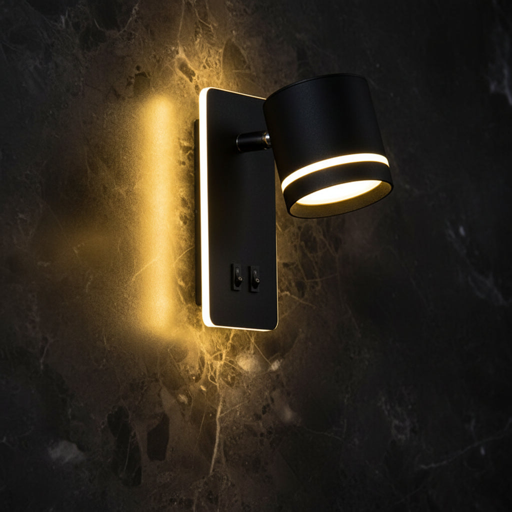Contemporary Nordic Iron Square Spotlight Wall Sconce