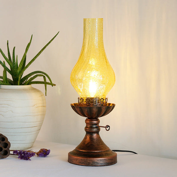 Traditional Vintage Candelabra Iron Glass 1-Light Table Lamp