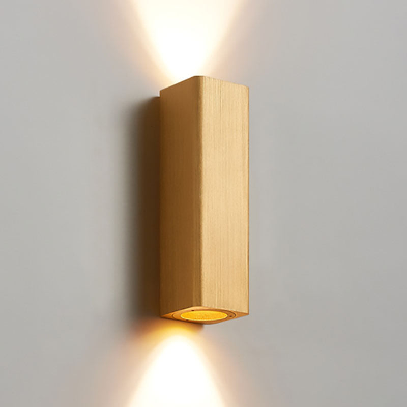 Nordic Minimalist Brushed Aluminum Rectangular Wall Sconce