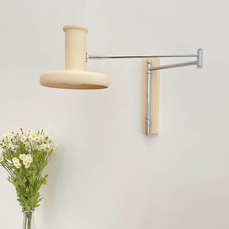 Nordic Minimalist Beige Swing Arm 1-Light Wall Sconce