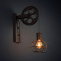 Vintage Industrial Pulley Iron 1-Light Wall Sconce
