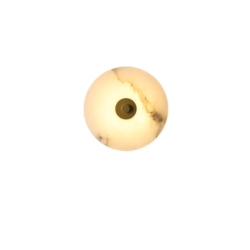 Contemporary Luxury Round Marble Iron LED Wall Sconce