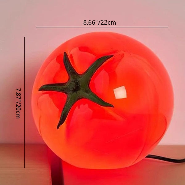 Modern Art Deco Resin Tomato Decorative USB LED Table Lamp