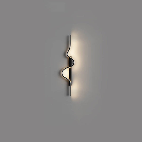 Modern Minimalist Long Wave Design Aluminum LED Wall Sconce