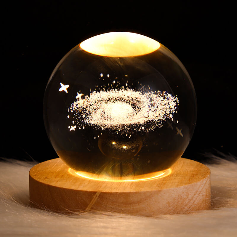 Creative Star System Crystal Ball USB LED Night Table Lamp
