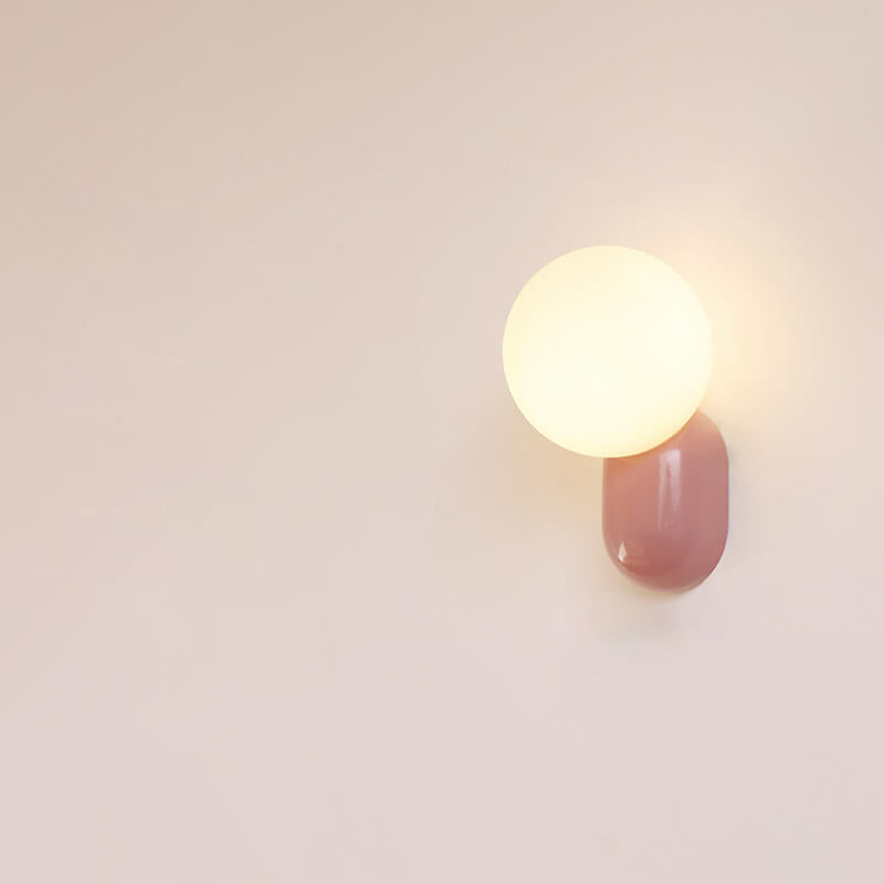 Macaron Cream Style Resin Glass Ball 1-Light Wall Sconce