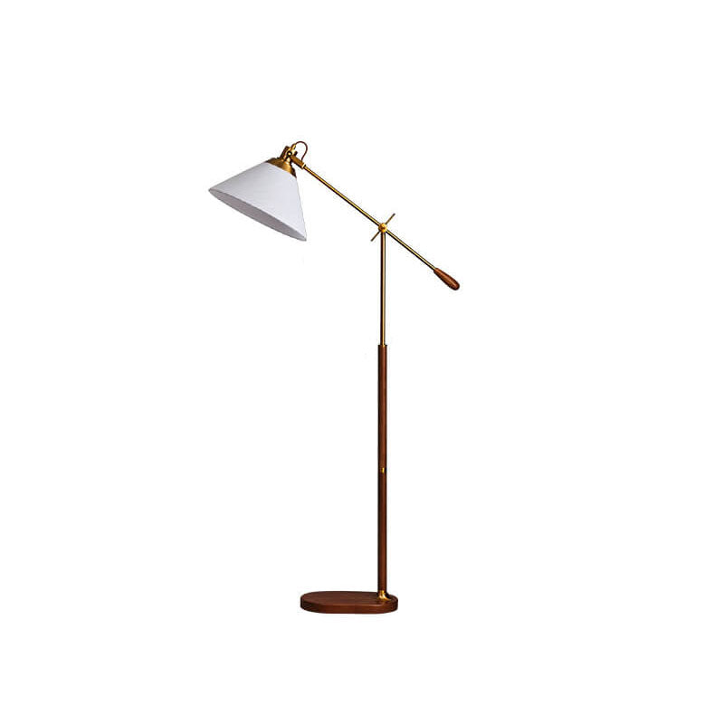 Vintage Black Walnut Floor Lamp