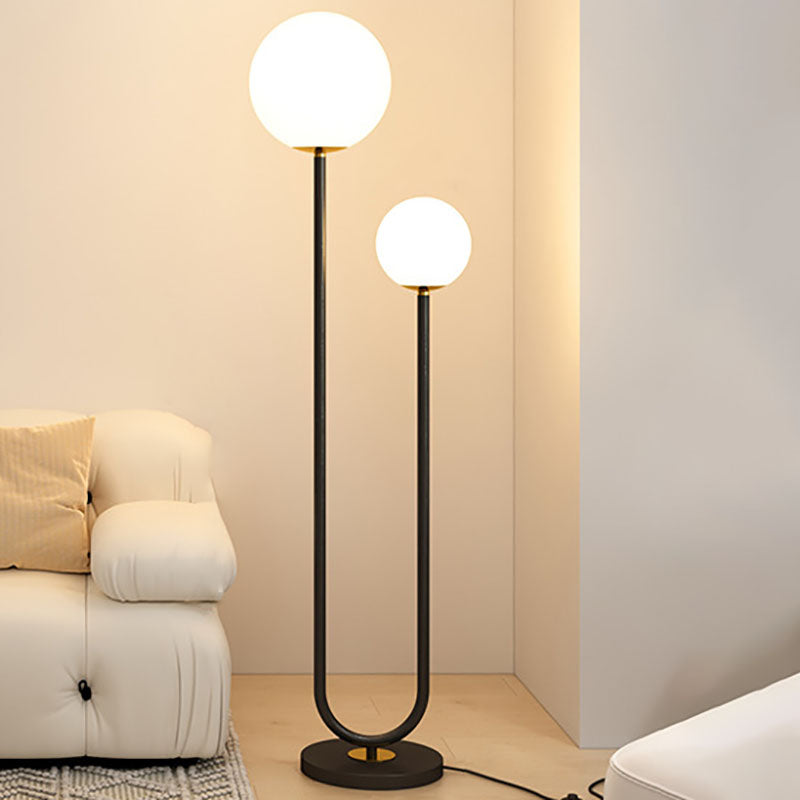 Modern Minimalist White 2-Light Floor Lamp