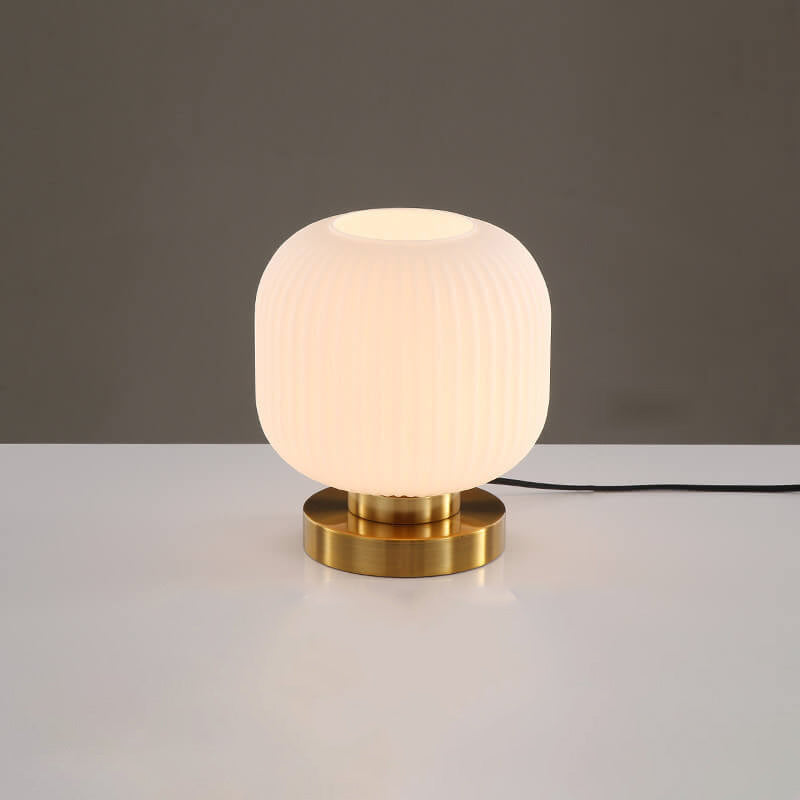 Elegant Nordic Striped Glass Oval 1-Light Table Lamp