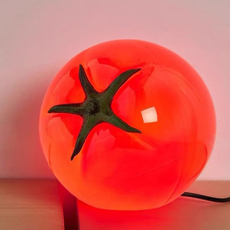 Modern Art Deco Resin Tomato Decorative USB LED Table Lamp