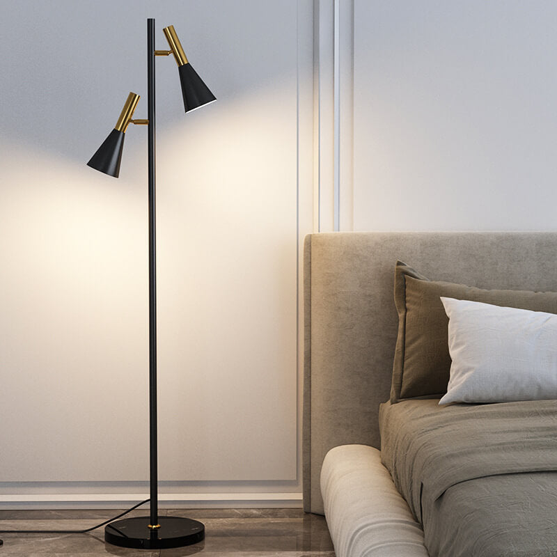 Modern Minimalist Gold 2-Light Floor Lamp