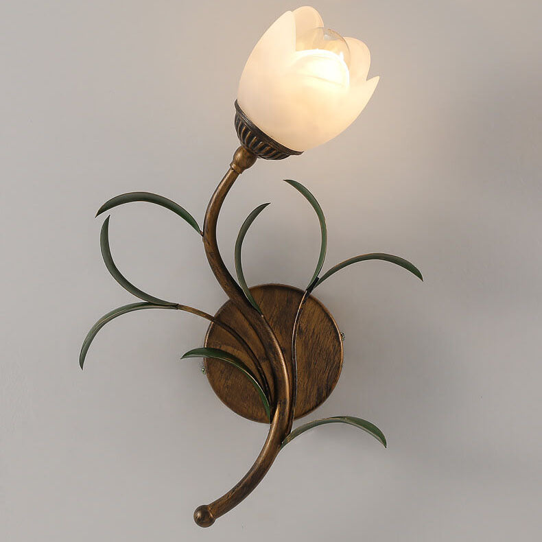 Modern Minimalist Art Glass Flower 1/2-Light Wall Sconce