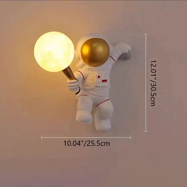 Modern Cartoon Astronaut Wall Sconce 1-Light Wall Sconce