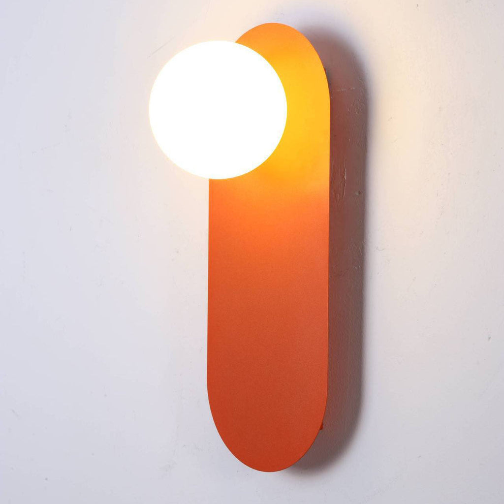 Nordic Minimalist Glass Orange Ring Base 1-Light Wall Sconce