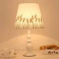 Modern Simple Floral Fabric Iron Vase Base Table Lamp