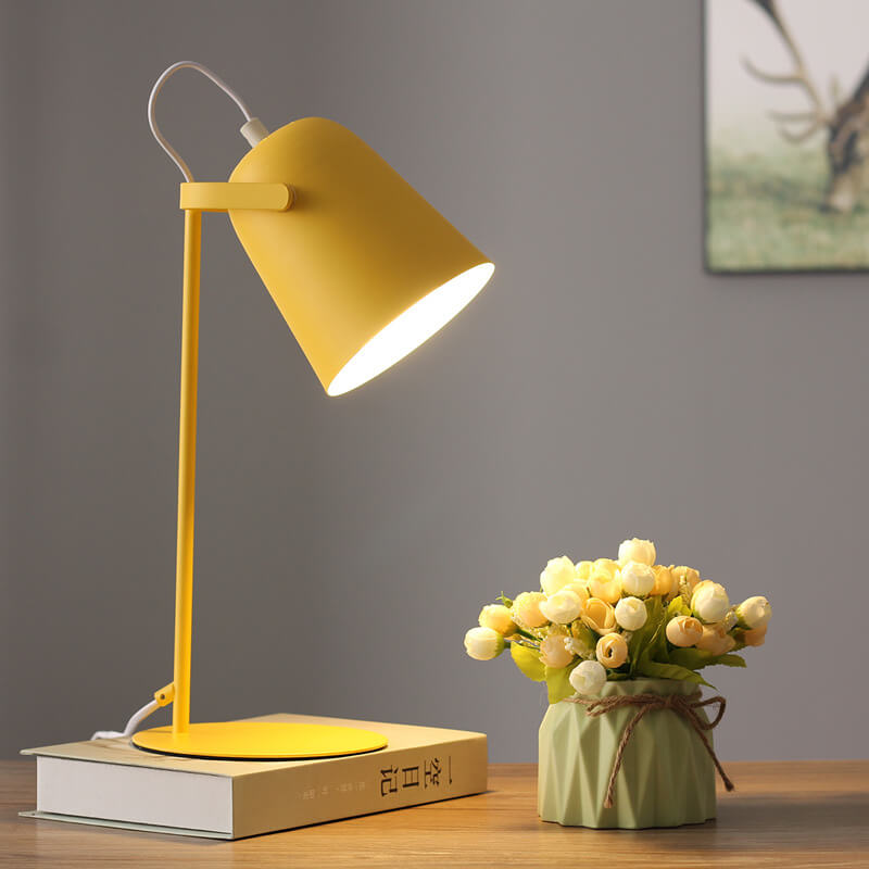 Nordic Macaron Color Creative Iron Bucket Table Table Lamp