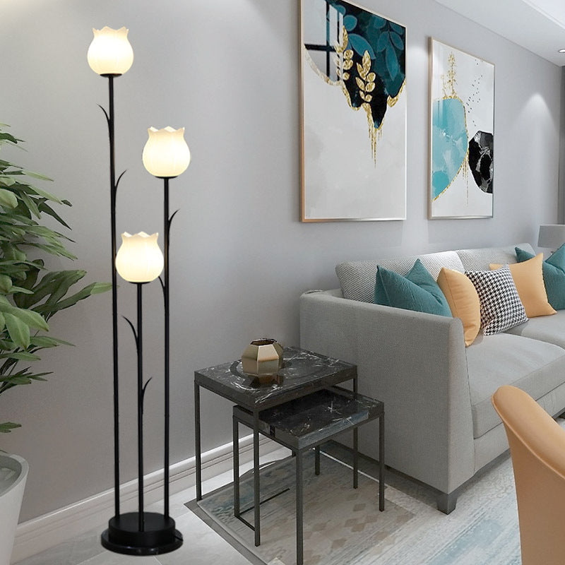 Scandinavian Black 3-Light Floor Lamp