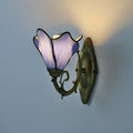 Vintage Tiffany Petals Stained Glass 1-Light Wall Sconce