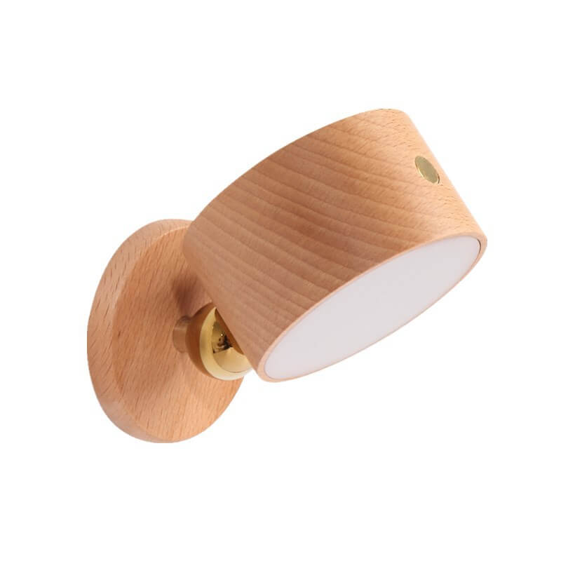 Simple Wooden USB Rechargeable Touch Magnetic Wall Sconce