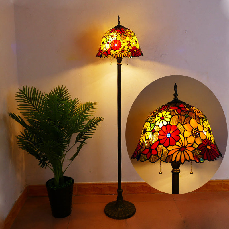 Tiffany Stained Glass 2-Light Floor Lamp