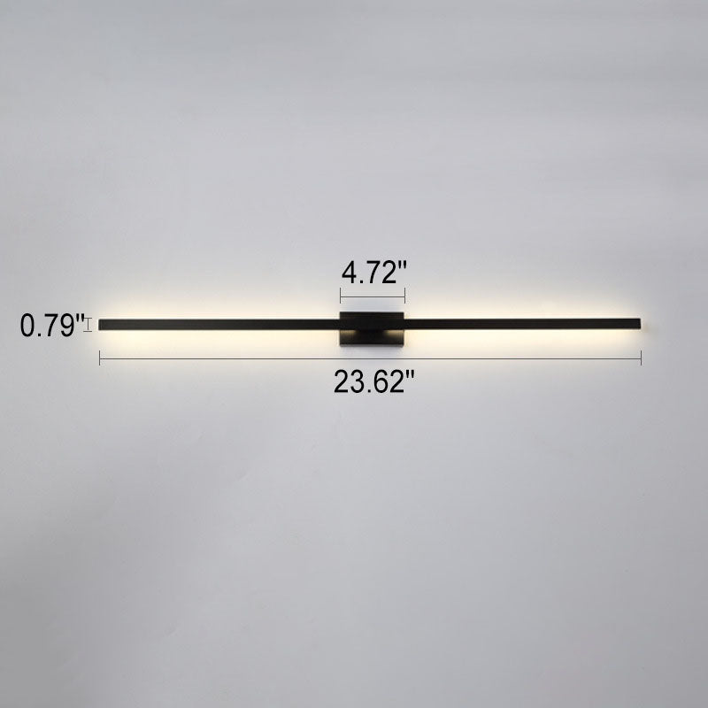 Nordic Minimalist Black Linear LED Vanity Wall Light Sconce
