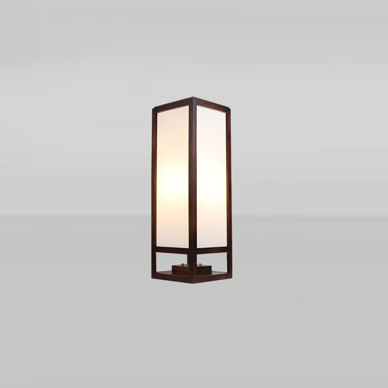 Traditional Chinese Walnut Arc Floor Lamp