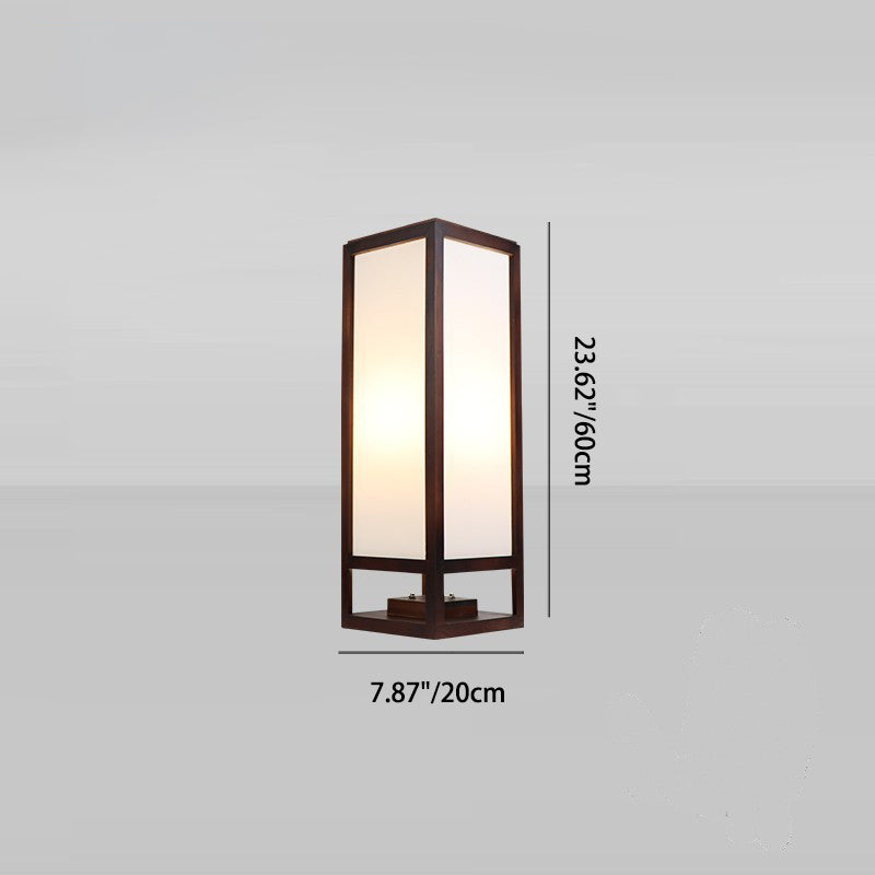 Traditional Chinese Walnut Arc Floor Lamp