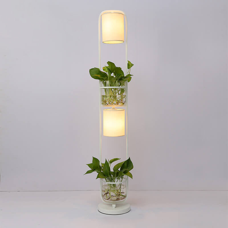 Contemporary Black 2-Light Floor Lamp
