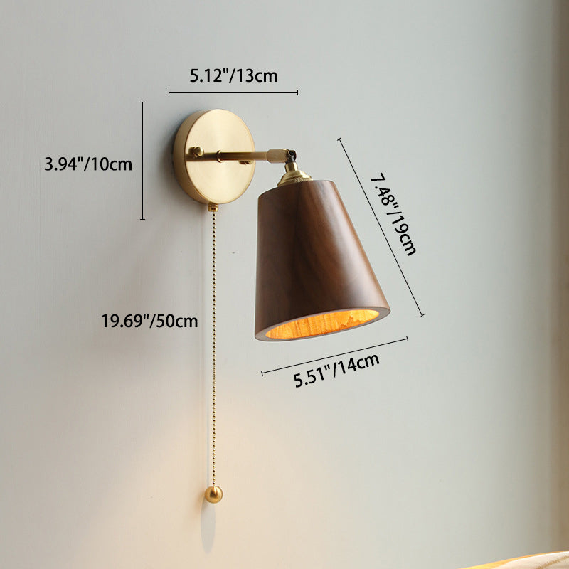 Contemporary Scandinavian Cone Copper 1-Light Wall Sconce